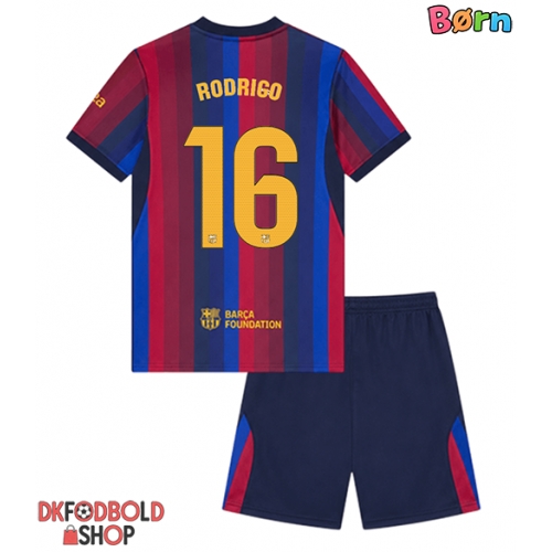 Barcelona Rodri Hernandez #16 Hjemmebanesæt Børn 2026-27 Kort ærmer (+ korte bukser)